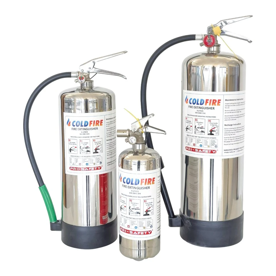 Extintor de acero inoxidable en frío para el fuego de batería de litio