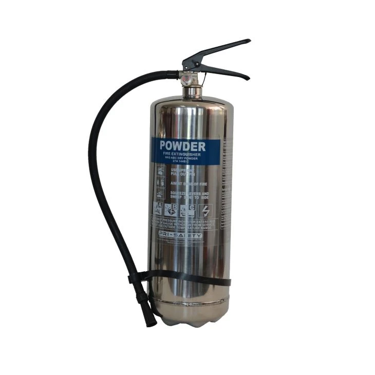 Extintor de incendios de acero inoxidable aprobado por el CE de polvo seco de 6 kg